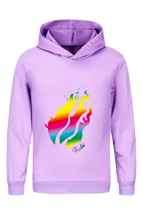 Kids Hoodie with Fire Graphic – Long Sleeve Pullover Sweatshirt in Inspired by Preston Playz Style