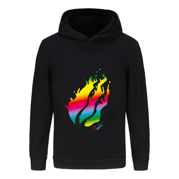 Kids Hoodie with Fire Graphic – Long Sleeve Pullover Sweatshirt in Inspired by Preston Playz Style