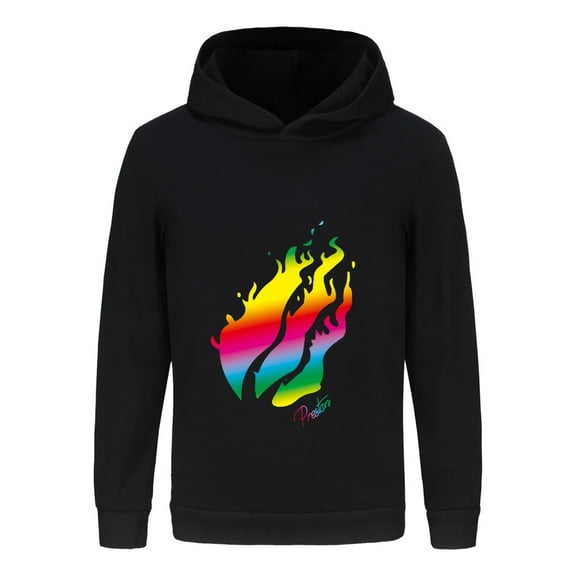 Kids Hoodie with Fire Graphic – Long Sleeve Pullover Sweatshirt in Inspired by Preston Playz Style