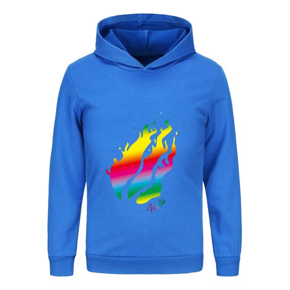 Kids Hoodie with Fire Graphic – Long Sleeve Pullover Sweatshirt in Inspired by Preston Playz Style