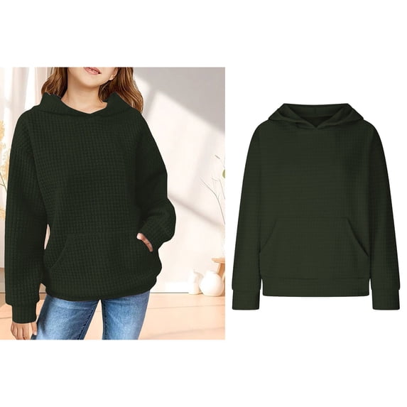 Kids Hoodies Army Green Hoodies Lightweight Long Sleeve Hoodies Fall Clothes Girls Hoodies Size 7-8 Years