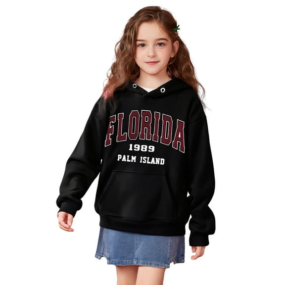 Kids Hoodies Black Hoodie Long Sleeve Lightweight Pullover Tops Loose Sweatshirt Fall Clothes Little Girls Clothes Size 9-10 Years Cute Boy Girl Clothing