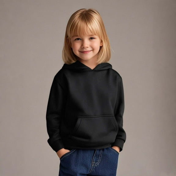 Kids Hoodies Black Hoodies Casual Long Sleeve Sweatshirts Jackets Fall Clothes Size 4T Girls Clothes