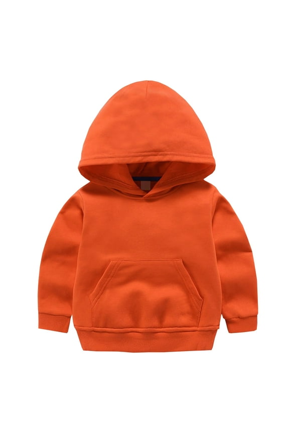 Kids Hoodies Boy and Girls Solid with Pockets Pullover Orange Hoodies Size 7-8 Years Orange,4-5 Years
