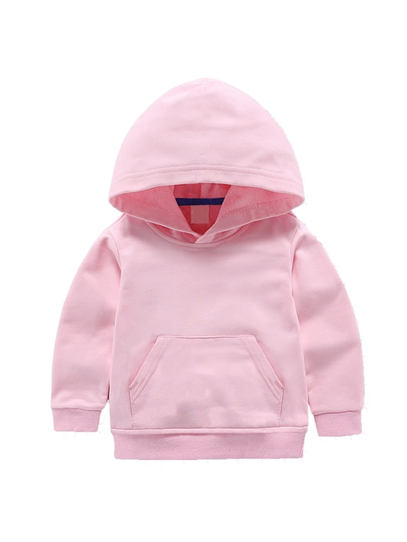 Kids Hoodies Boy and Girls Solid with Pockets Pullover Orange Hoodies Size 7-8 Years Pink,4-5 Years
