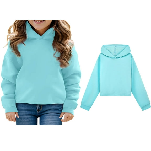 Kids Hoodies Boys Blue Hooded Long Sleeve Soft Sweatshirts Top Fall Clothes Girl Clothes 9-10 Years