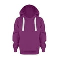 thumbnail image 1 of Kids Hoodies for Boys Girls Boys Hoodies & Sweatshirts Fashion Solid Color Hooded Top Long Sleeve Comfortable Coat for Fall and Winter 9-10 Years Purple, 1 of 6