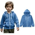 thumbnail image 1 of Kids Hoodies Boys Girls Casual Long Sleeve Sweatshirts with Zipper Blue Hoodies Pocket kids Fall Winter Clothes Toddler Clothes for Girls 7-8 Years, 1 of 7