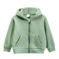 thumbnail image 1 of Kids Hoodies for Boys Girls Hoodies & Sweatshirts Autumn Winter Baby Boy Zip Up Hoodies Solid Color Long Sleeve Casual Outerwear Jacket Fall Clothes 9-10 Years Light Green, 1 of 3