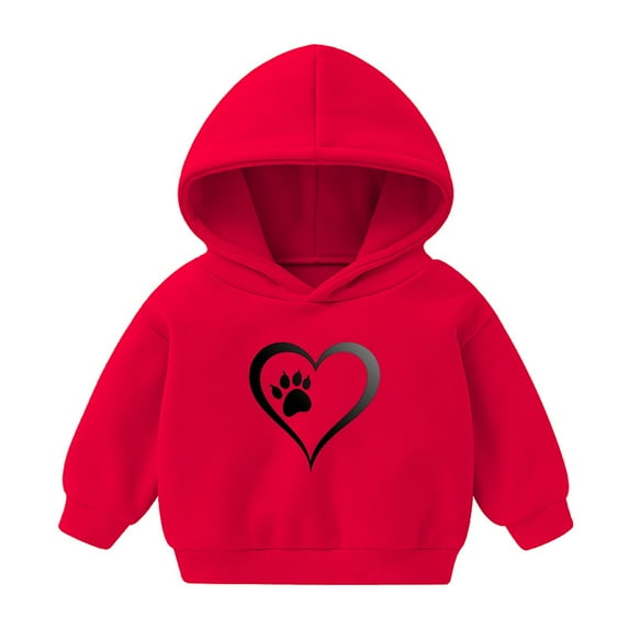Kids Hoodies for Boys Girls Sweatshirts Oversized Crewneck Long Sleeve Shirts Print Pullover Tops Cute Blouses Graphic Tees Plus Size Fall Clothes Outfits Sudaderas Para NiñAs Red 6 Years
