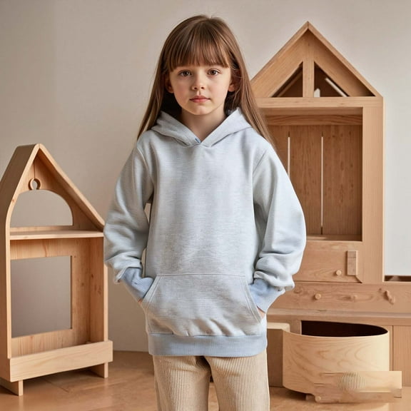 Kids Hoodies Boys Grey Hoodies Long Sleeve Lightweight Pullover Tops Loose Sweatshirt Warm Fall Winter Clothes Girls Size 6-7 Years Clothes