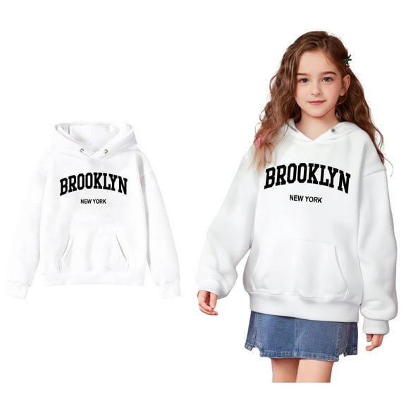 Kids Hoodies Boys Letter Pattern Hoodies Long Sleeve Lightweight Pullover Tops Loose Sweatshirt Winter Clothes Kids Clothes for Girls 3-4 Years
