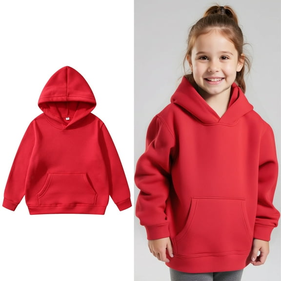 Kids Hoodies Boys Red Hoodies Long Sleeve Pullover Tops Winter Clothes 8-10 Years Boys Clothes