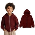 thumbnail image 1 of Kids Hoodies Boys Red Zip Up Hoodie Long Sleeve Casual Basic Pullover Sweatshirt Hoodie Fall Clothes Girls Clothes 6-7 Years Kids Clothes, 1 of 7