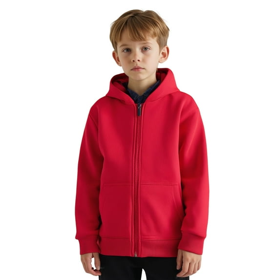 Kids Hoodies Boys Red Zip up Hooded Casual Long Sleeve Hoodies Warm Fall Winter Clothes Girls Clothes Size 5-6 Years Girls Clothing