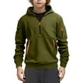 thumbnail image 1 of Kids Hoodies Fashion Long Sleeve Pullover Tops Fall Winter High Neck Sweatshirt with Pockets Size 5-15, 1 of 6