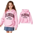 thumbnail image 1 of Kids Hoodies for Girls Kids Florida Letter Print Hooded Long Sleeve Soft Sweatshirts Top Fall Winter Clothes Girls Toddler Clothes 7-8 Years Kids Clothes, 1 of 4
