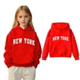thumbnail image 1 of Kids Hoodies for Girls New York City Letter Print Hoodie Long Sleeve Hooded Sweatshirt Top Fall Winter Clothes Little Girl Clothes 5-6 Years Kids Clothes, 1 of 4