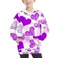 thumbnail image 1 of Kids Hoodies Girls with Pocket Heart Print Long Sleeve Hooded Sweatshirts 4-13 Years Old Children Fall Clothes, Purple, 5 Years, 1 of 6