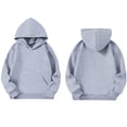 thumbnail image 1 of Kids Hoodies Grey Hoodie Casual Long Sleeve Sweatshirts Jackets Warm Fall Winter Clothes Girls 7-8 Years Clothes, 1 of 6