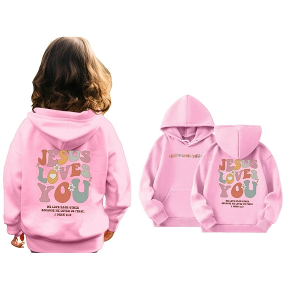 Kids Hoodies Jesus Hoodies Long Sleeve Graphic Hoodies Cute Loose Pullover Top Girl Clothing Preppy Clothes for Girls 9-10 Years Cute&nbsp;Boy Girl&nbsp;Clothing