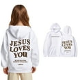 thumbnail image 1 of Kids Hoodies Jesus Loves You Hooded Sweatshirts Long Sleeve Graphic Sweatshirt Comfy Oversize Pullover Top Cute Sweatshirt Clothes for 9-10 Years Old Girls Cute&nbsp;Boy Girl&nbsp;Clothing, 1 of 6