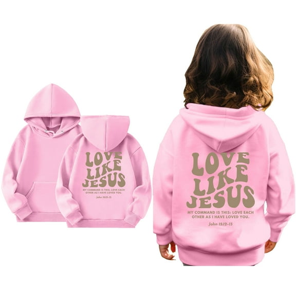 Kids Hoodies Jesus Loves You Hoodie Long Sleeve Graphic Hoodies Comfy Loose Pullover Top Cute Clothes Teenage Girl Clothes 3-4 Years Cute Boy Girl Clothing