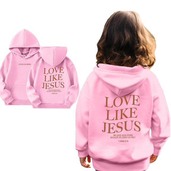 Kids Hoodies Jesus Loves You Hoodie Long Sleeve Graphic Hoodies Cute Loose Pullover Top Girl Clothing 8-9 Years Girls Outfits Cute Boy Girl Clothing