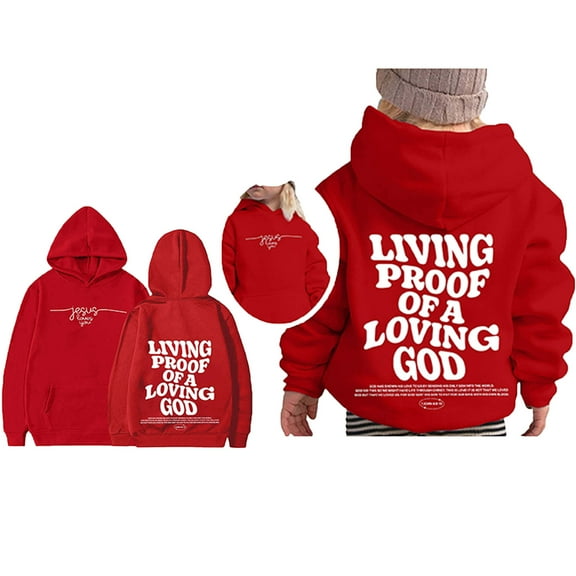Kids Hoodies Jesus Loves You Print Hooded Sweatshirts Long Sleeve Graphic Sweatshirt Comfy Oversize Pullover Top Fashion Winter Clothes Toddler Boy Clothes 6-8 Years Cute Boy Girl Clothing