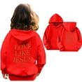 thumbnail image 1 of Kids Hoodies Jesus Loves You Print Hooded Sweatshirts Long Sleeve Graphic Sweatshirt Comfy Oversize Pullover Top Girl Clothing Boy Clothes 5-6 Years Cute&nbsp;Boy Girl&nbsp;Clothing, 1 of 9