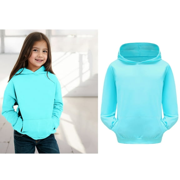 Kids Hoodies Kids Blue Hoodies Casual Long Sleeve Hoodie Sweatershirt Pullover Fall Clothes Little Girl Clothes 6-7 Years