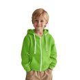 thumbnail image 1 of Kids Hoodies Kids Green Zip Hoodie Long Sleeve Soft Sweatshirts Top Fall Clothes Girls Size 9-10 Years Clothes, 1 of 6