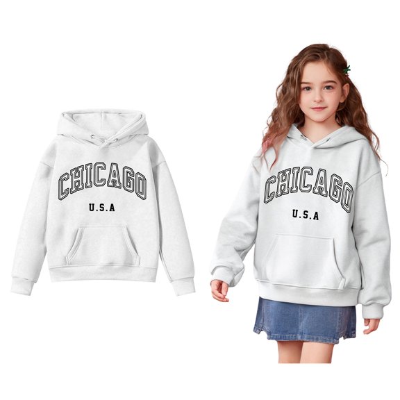 Kids Hoodies Letter Pattern Hoodie Long Sleeve Pullover Tops Fall Winter Clothes Kids Boy Clothes 4-5 Years