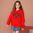 thumbnail image 1 of Kids Hoodies New York City Letter Print Hoodies Casual Long Sleeve Hoodies Fall Winter Clothes Girls Tops Size 9-10 Years Kids Clothes, 1 of 4