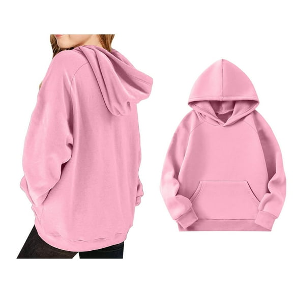 Kids Hoodies Pink Hoodie Long Sleeve Hooded Sweatshirt Top Fall Winter Clothes Kids Clothes Girls Size 5-6 Years