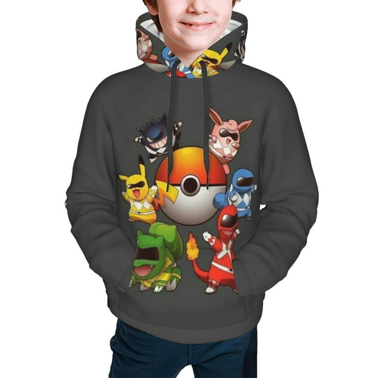 Kids Hoodies,Pokémon-Trainer Kanto Starters Vintage Portraits