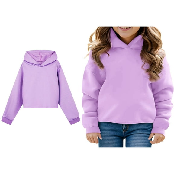 Kids Hoodies Purple Hoodies Long Sleeve Hooded Sweatshirt Top Fall Winter Clothes Little Boy Clothes 7-8 Years