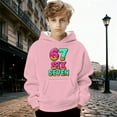 thumbnail image 1 of Kids Hoodies Sweatshirts 6 7 Six Seven Letter Hoodies Sweatshirts Comfortable Boys Graphic Print Hooded Sweatshirt Pullover Jacket With Pocket For Outdoor Activities Pink 160(12-13 Years), 1 of 8