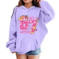 thumbnail image 1 of Kids Hoodies Sweatshirts 6 7 Six Seven Letter Hoodies Sweatshirts Comfortable Girls Long Sleeve Hooded Sweatshirt With Print And Pocket Pullover For Play And Everyday Wear Purple 150(9-10 Years), 1 of 7