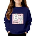 thumbnail image 1 of Kids Hoodies Sweatshirts 6 7 Six Seven Letter Hoodies Sweatshirts Comfortable Kids Unisex “67” Graphic Crewneck Sweatshirt (No Hood) Navy 140(8-9 Years), 1 of 7