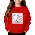 thumbnail image 1 of Kids Hoodies Sweatshirts 6 7 Six Seven Letter Hoodies Sweatshirts Comfortable Kids Unisex “67” Graphic Crewneck Sweatshirt (No Hood) Red 100(2-3 Years), 1 of 8