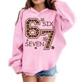 thumbnail image 1 of Kids Hoodies Sweatshirts 6 7 Six Seven Letter Hoodies Sweatshirts Comfortable Print Kids Hooded Sweatshirt Festive Holiday Pullover For Girls And Boys Cozy Top Pink 120(5-6 Years), 1 of 8