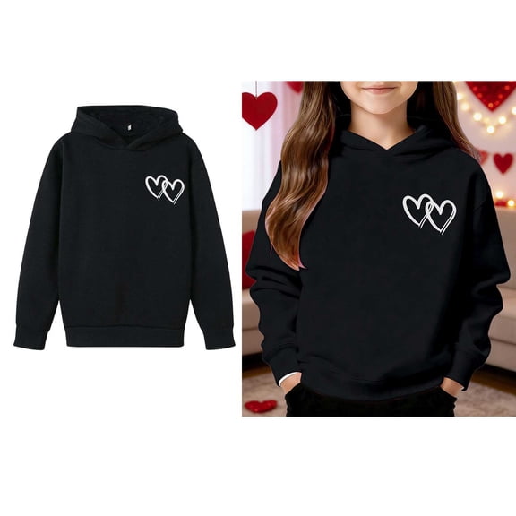 Kids Hoodies Valentine Sweatshirt Long Sleeve Casual Heart Sweatshirts Crewneck Pullover Boys 6-7 Years Clothes
