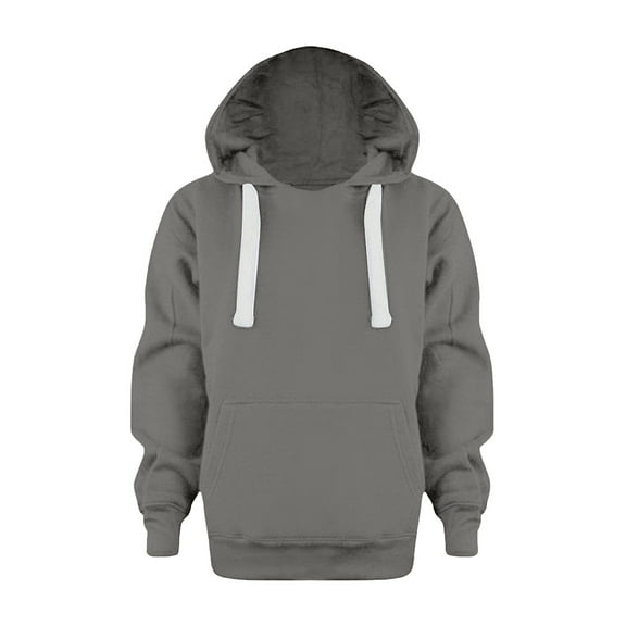 Kids Hoodies for Boys Girls Boys Hoodies & Sweatshirts Fashion Solid Color Hooded Top Long Sleeve Comfortable Coat for Fall and Winter 7-8 Years Grey
