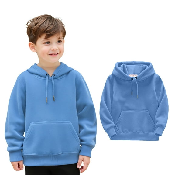 Kids Hoodies for Boys Girls Casual Long Sleeve Hoodie Sweatershirt Pullover Blue Hooded Fall Clothes 4T Girl Clothes