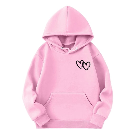 Kids Hoodies for Boys Girls Hoodies & Sweatshirts Long Sleeve Soft Sweatshirt Graphic Hoody Cute Pullovers Top Clothes for Kids 7-8 Years Pink