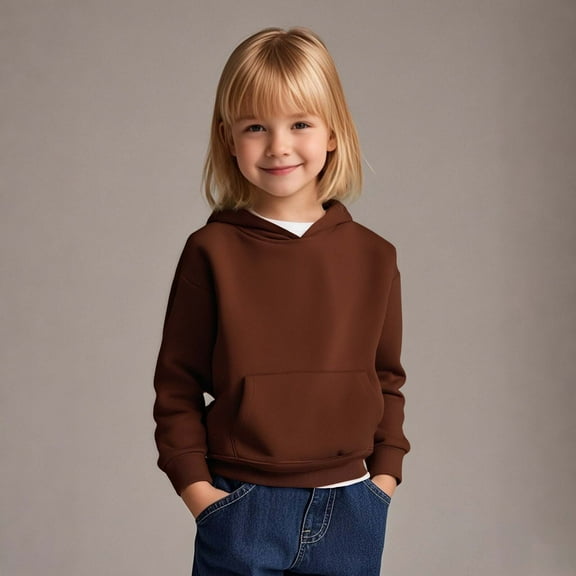 Kids Hoodies for Boys Kids Coffee Hooded Casual Long Sleeve Sweatshirts Winter Clothes Boys 6-7 Years Clothes