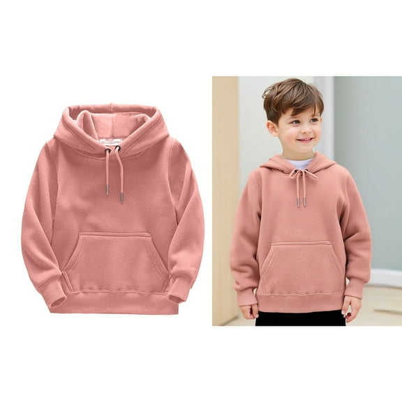 Kids Hoodies for Boys Kids Pink Hooded Long Sleeve Pullover Tops Fall Clothes 3-4 Years Boys Clothes