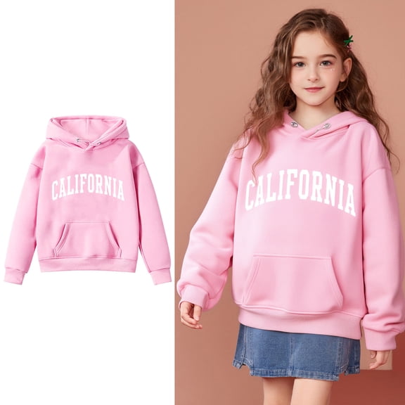 Kids Hoodies for Boys Letter Pattern Hooded Long Sleeve Soft Sweatshirts Top Winter Clothes Little Girl Clothes 9-10 Years