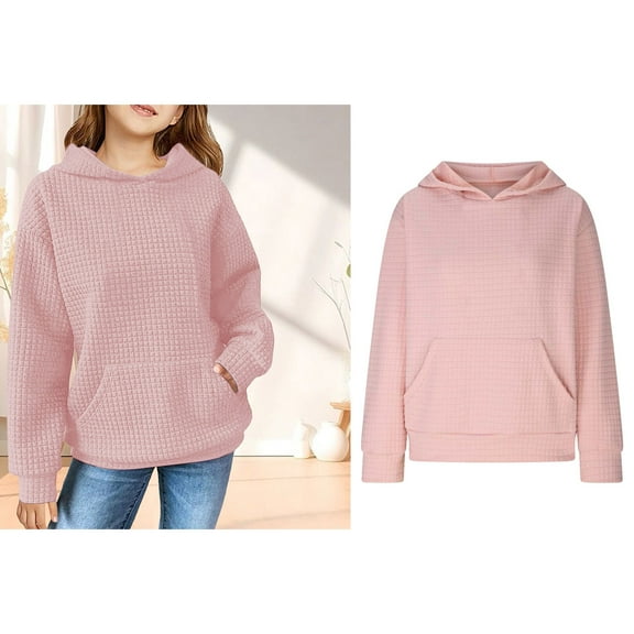 Kids Hoodies for Boys Light Pink Hooded Casual Long Sleeve Hoodie Sweatershirt Pullover Winter Clothes Girls Tops Size 3-4 Years